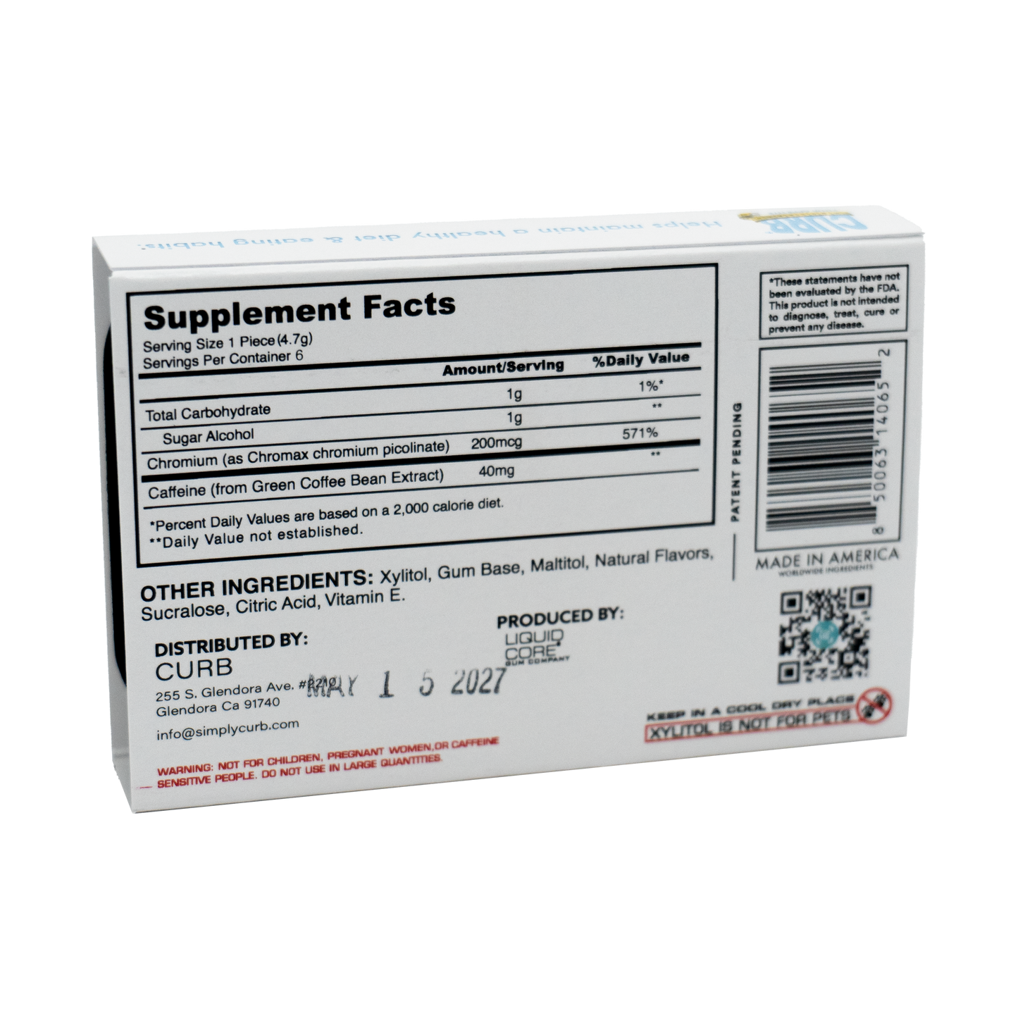 Appetite Suppressant Gum - Coconut Mint